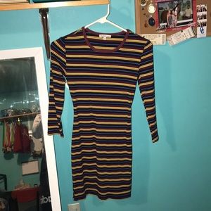 Striped body con dress